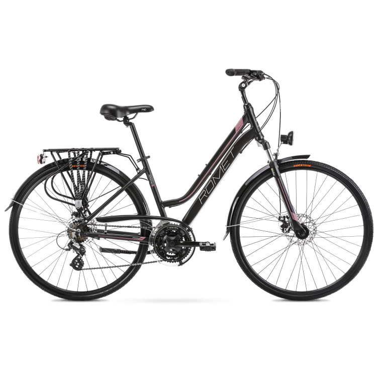 Trekingový bicykel 28" Romet Gazela čierno-ružový hliníkový 19"